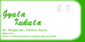 gyula kukula business card